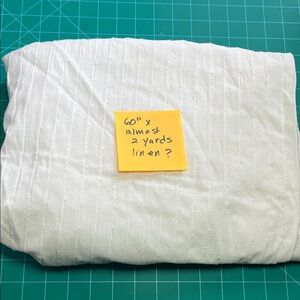 White Textured Linen Fabric